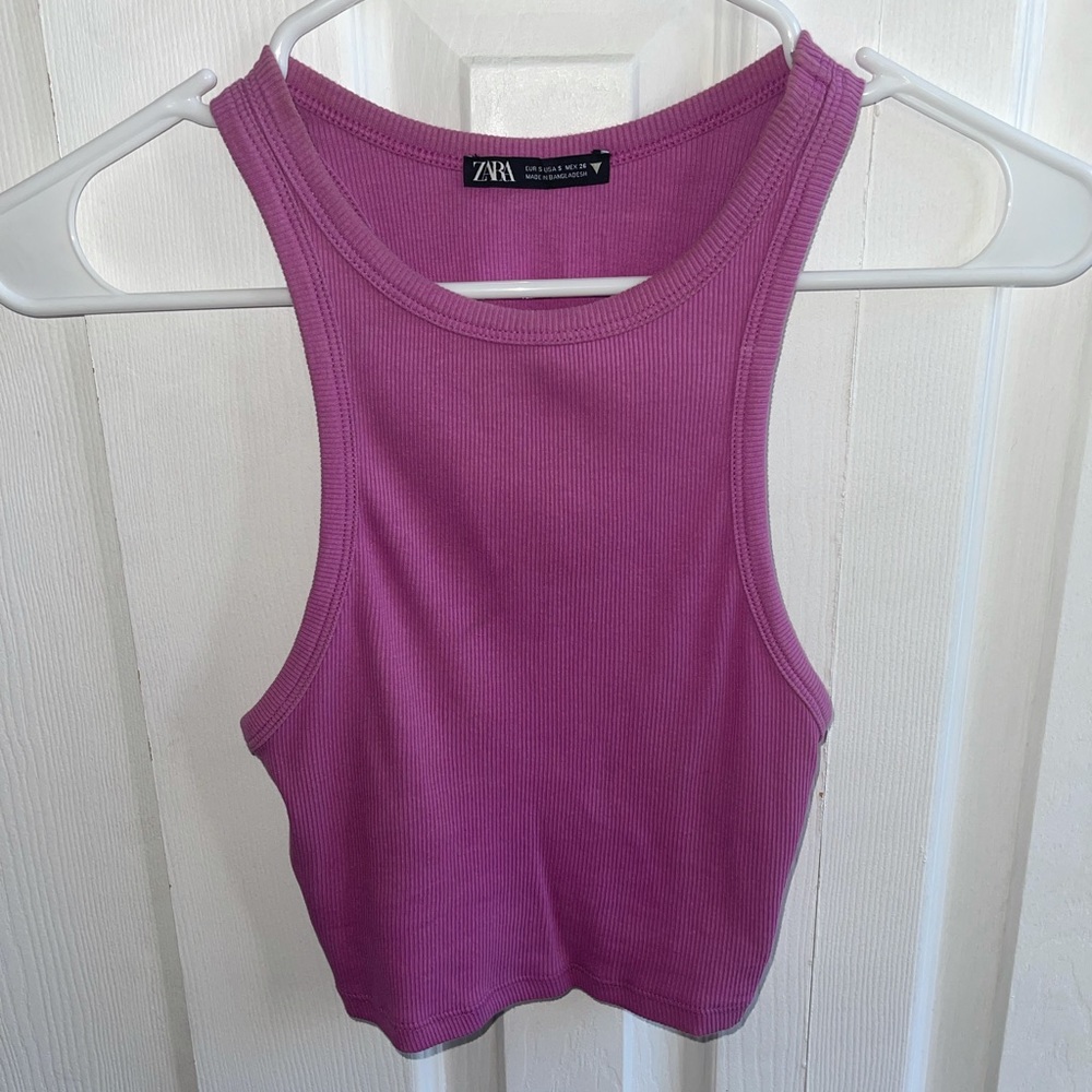 Cropped Zara ribbed tank top